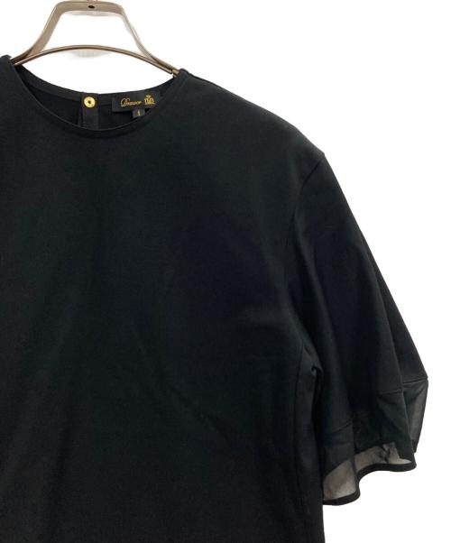 DRAWER（ドゥロワー）Drawer (ドゥロワー) シアースリーブ カットソー ブラック サイズ:1の古着・服飾アイテム