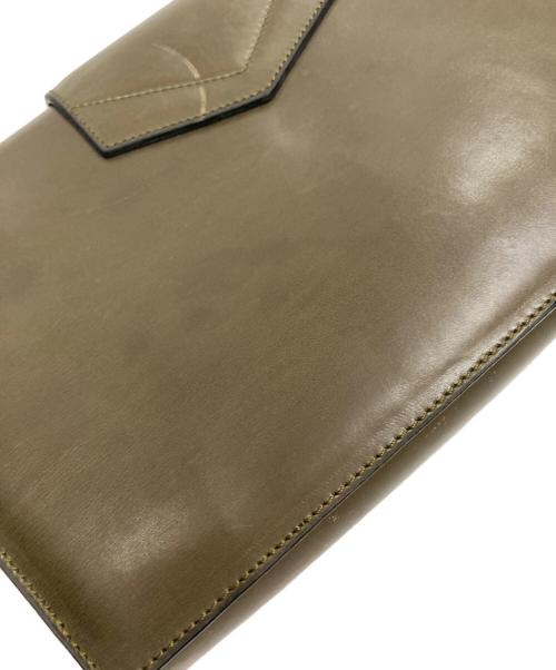 CELINE（セリーヌ）CELINE (セリーヌ) ゴールドエンブレムショルダーバッグ オリーブの古着・服飾アイテム