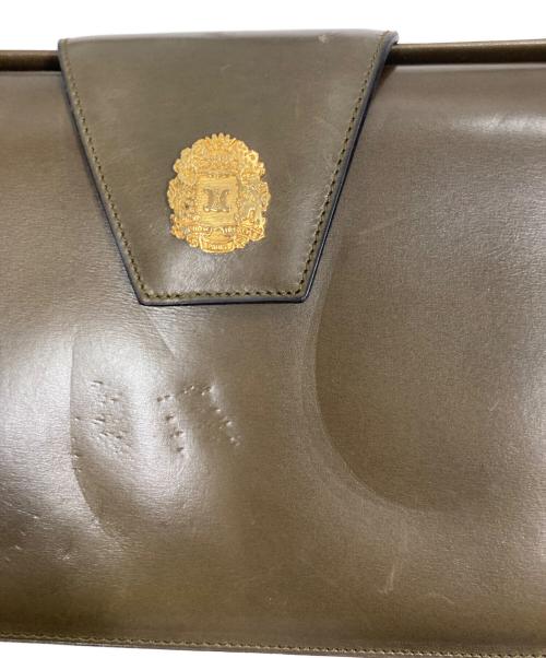 CELINE（セリーヌ）CELINE (セリーヌ) ゴールドエンブレムショルダーバッグ オリーブの古着・服飾アイテム