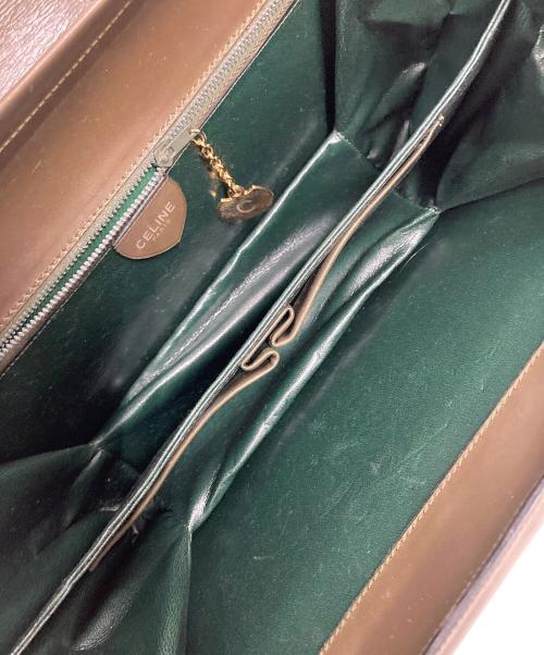 CELINE（セリーヌ）CELINE (セリーヌ) ゴールドエンブレムショルダーバッグ オリーブの古着・服飾アイテム