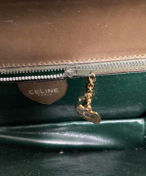 CELINE（セリーヌ）CELINE (セリーヌ) ゴールドエンブレムショルダーバッグ オリーブの古着・服飾アイテム