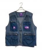 THE NORTHFACE PURPLELABEL×PALACEザ・ノースフェイス パープルレーベル×パレス）の古着「21SS Indigo Ripstop Mesh Vest」｜インディゴ