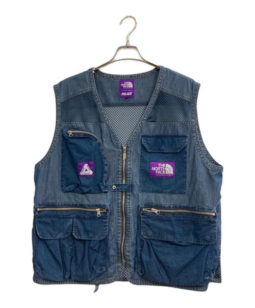 THE NORTHFACE PURPLELABEL（ザ・ノースフェイス パープルレーベル）THE NORTHFACE PURPLELABEL (ザ・ノースフェイス パープルレーベル) PALACE (パレス) 21SS Indigo Ripstop Mesh Vest インディゴ サイズ:XLの古着・服飾アイテム