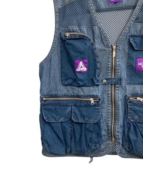 THE NORTHFACE PURPLELABEL（ザ・ノースフェイス パープルレーベル）THE NORTHFACE PURPLELABEL (ザ・ノースフェイス パープルレーベル) PALACE (パレス) 21SS Indigo Ripstop Mesh Vest インディゴ サイズ:XLの古着・服飾アイテム