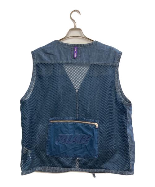 THE NORTHFACE PURPLELABEL（ザ・ノースフェイス パープルレーベル）THE NORTHFACE PURPLELABEL (ザ・ノースフェイス パープルレーベル) PALACE (パレス) 21SS Indigo Ripstop Mesh Vest インディゴ サイズ:XLの古着・服飾アイテム
