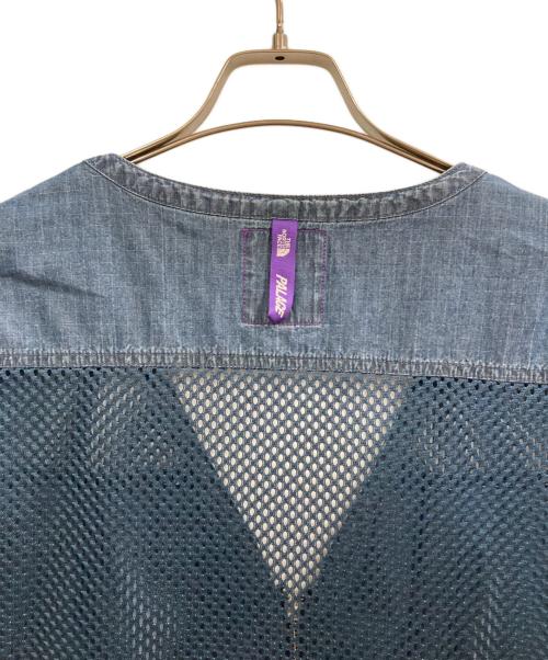 THE NORTHFACE PURPLELABEL（ザ・ノースフェイス パープルレーベル）THE NORTHFACE PURPLELABEL (ザ・ノースフェイス パープルレーベル) PALACE (パレス) 21SS Indigo Ripstop Mesh Vest インディゴ サイズ:XLの古着・服飾アイテム