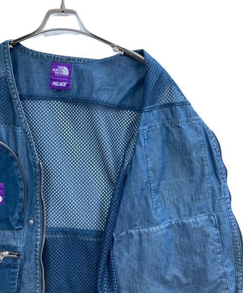 THE NORTHFACE PURPLELABEL（ザ・ノースフェイス パープルレーベル）THE NORTHFACE PURPLELABEL (ザ・ノースフェイス パープルレーベル) PALACE (パレス) 21SS Indigo Ripstop Mesh Vest インディゴ サイズ:XLの古着・服飾アイテム