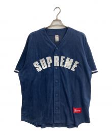 SUPREME（シュプリーム）の古着「24SS Ultrasuede Mesh Baseball Jersey」｜ネイビー