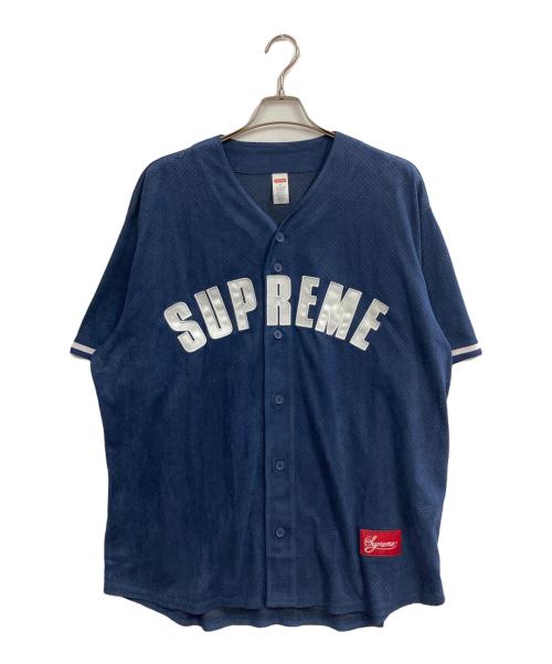 SUPREME（シュプリーム）Supreme (シュプリーム) 24SS Ultrasuede Mesh Baseball Jersey ネイビー サイズ:XLの古着・服飾アイテム