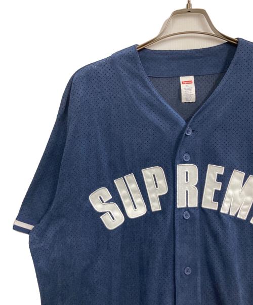 SUPREME（シュプリーム）Supreme (シュプリーム) 24SS Ultrasuede Mesh Baseball Jersey ネイビー サイズ:XLの古着・服飾アイテム