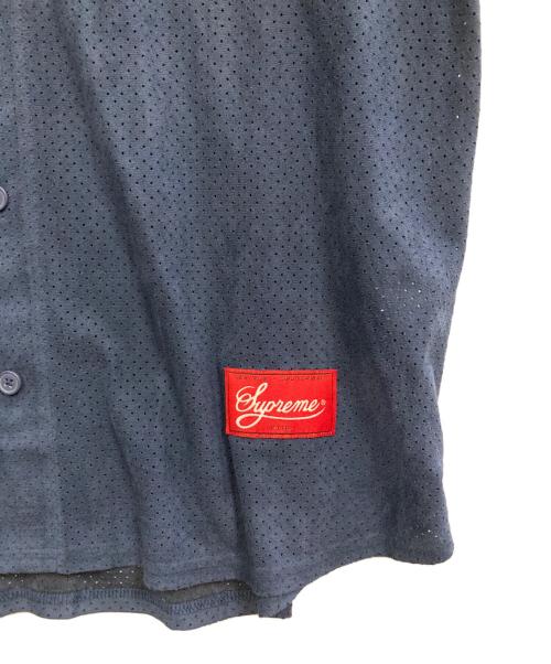 SUPREME（シュプリーム）Supreme (シュプリーム) 24SS Ultrasuede Mesh Baseball Jersey ネイビー サイズ:XLの古着・服飾アイテム