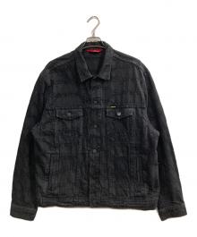 SUPREME（シュプリーム）の古着「21SS Frayed Logos Denim Trucker Jacket」｜ブラック