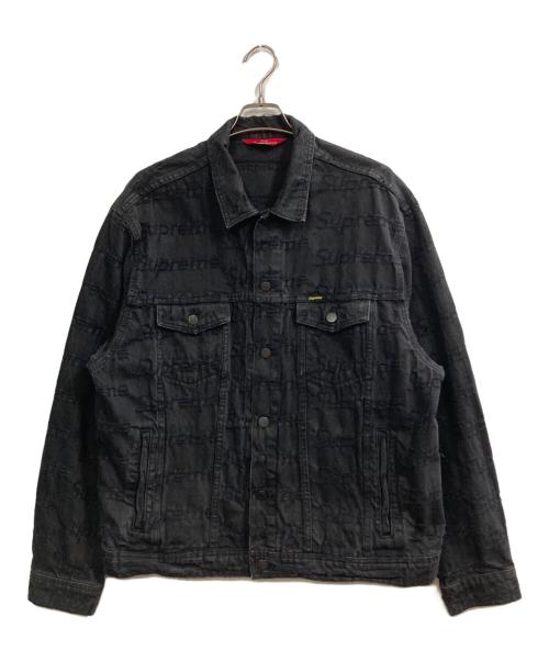 SUPREME（シュプリーム）Supreme (シュプリーム) 21SS Frayed Logos Denim Trucker Jacket ブラック サイズ:XLの古着・服飾アイテム