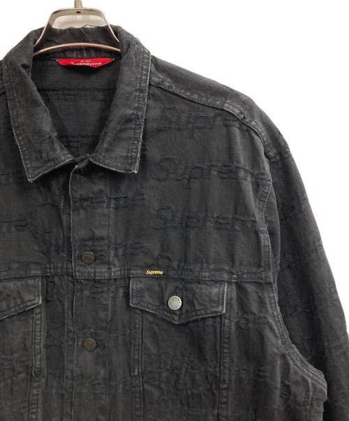 SUPREME（シュプリーム）Supreme (シュプリーム) 21SS Frayed Logos Denim Trucker Jacket ブラック サイズ:XLの古着・服飾アイテム