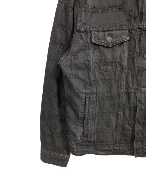 SUPREME（シュプリーム）Supreme (シュプリーム) 21SS Frayed Logos Denim Trucker Jacket ブラック サイズ:XLの古着・服飾アイテム