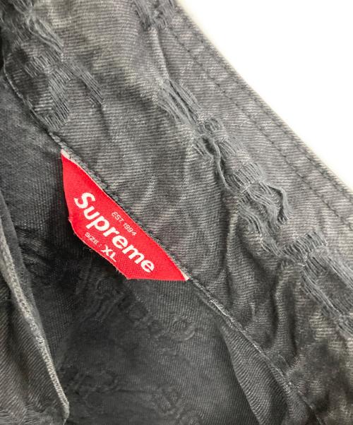 SUPREME（シュプリーム）Supreme (シュプリーム) 21SS Frayed Logos Denim Trucker Jacket ブラック サイズ:XLの古着・服飾アイテム