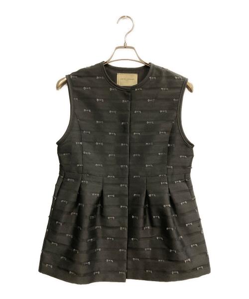 UNITED ARROWS（ユナイテッドアローズ）UNITED ARROWS (ユナイテッドアローズ) リボン カットジャガード ベスト ブラック サイズ:FREE 未使用品の古着・服飾アイテム