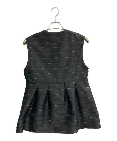UNITED ARROWS（ユナイテッドアローズ）UNITED ARROWS (ユナイテッドアローズ) リボン カットジャガード ベスト ブラック サイズ:FREE 未使用品の古着・服飾アイテム