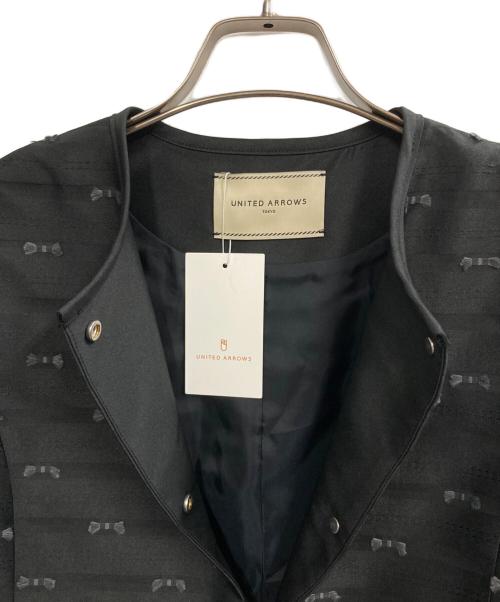UNITED ARROWS（ユナイテッドアローズ）UNITED ARROWS (ユナイテッドアローズ) リボン カットジャガード ベスト ブラック サイズ:FREE 未使用品の古着・服飾アイテム