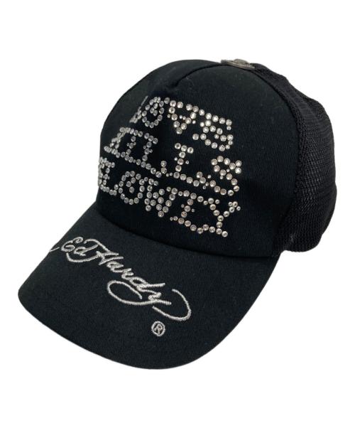 Ed Hardy（エド ハーディー）ED HARDY (エド ハーディー) ラインストーン キャップ ブラックの古着・服飾アイテム