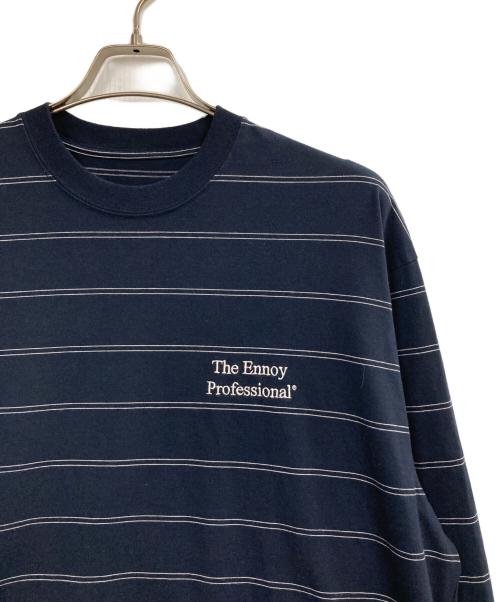 The Ennoy Professional（ザ エンノイ プロフェッショナル）THE ENNOY PROFESSIONAL (ザ エンノイ プロフェッショナル) ロゴ刺繍ボーダーカットソー ネイビー サイズ:XLの古着・服飾アイテム