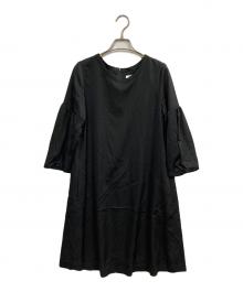 FOXEY NEWYORK（フォクシーニューヨーク）の古着「サテンタッチブラウスワンピース」｜ブラック