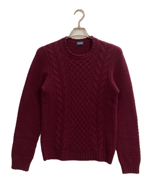 Drumohr（ドルモア）Drumohr (ドルモア) ケーブルニット ワインレッド サイズ:44の古着・服飾アイテム
