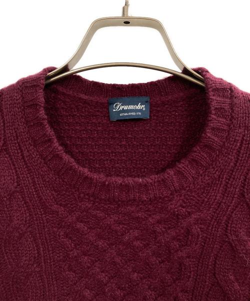 Drumohr（ドルモア）Drumohr (ドルモア) ケーブルニット ワインレッド サイズ:44の古着・服飾アイテム