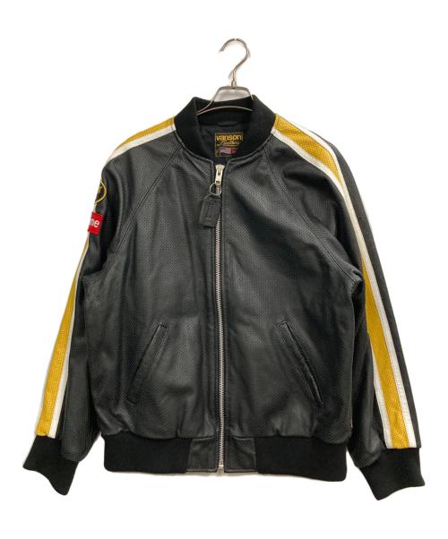 VANSON（バンソン）VANSON (バンソン) Supreme (シュプリーム) Perforated Bomber Jacket ブラック サイズ:Lの古着・服飾アイテム