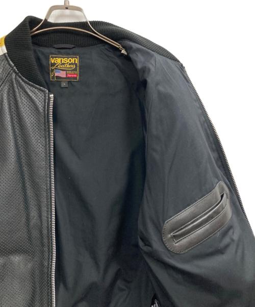 VANSON（バンソン）VANSON (バンソン) Supreme (シュプリーム) Perforated Bomber Jacket ブラック サイズ:Lの古着・服飾アイテム