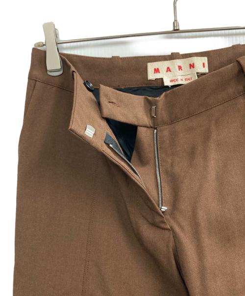 MARNI（マルニ）MARNI (マルニ) 22AW ブーツカットジップスラックスパン ブラウン サイズ:38の古着・服飾アイテム