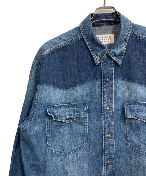 Maison Margiela（メゾンマルジェラ）Maison Margiela (メゾンマルジェラ) BICOLOR DENIM SHIRT インディゴ サイズ:48の古着・服飾アイテム