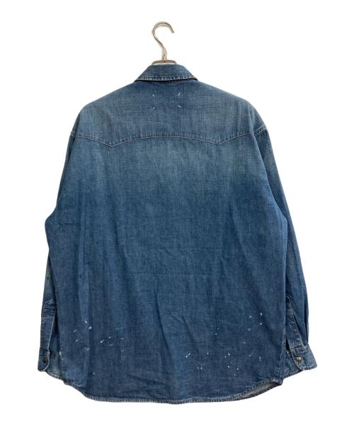Maison Margiela（メゾンマルジェラ）Maison Margiela (メゾンマルジェラ) BICOLOR DENIM SHIRT インディゴ サイズ:48の古着・服飾アイテム