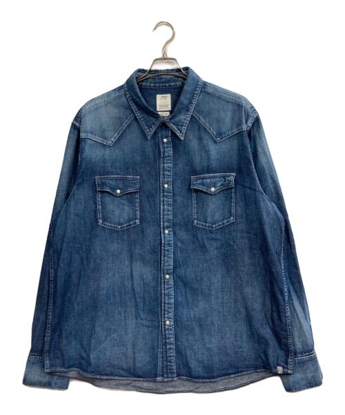 VISVIM（ビズビム）VISVIM (ビズビム) SOCIAL SCULPTURE SHIRT DMGD インディゴ サイズ:5の古着・服飾アイテム