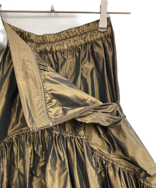 MAISON SPECIAL（メゾンスペシャル）MAISON SPECIAL (メゾンスペシャル) メモリーシャンブレーボリュームスカート カーキ サイズ:FREEの古着・服飾アイテム