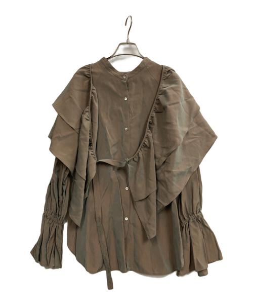 MAISON SPECIAL（メゾンスペシャル）MAISON SPECIAL (メゾンスペシャル) ティアード袖ギャザーブラウス カーキ サイズ:FREEの古着・服飾アイテム