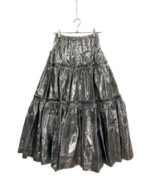 HERPRAHA（ハープラハ）HERPRAHA (ハープラハ) gathered skirt シルバー サイズ:Fの古着・服飾アイテム
