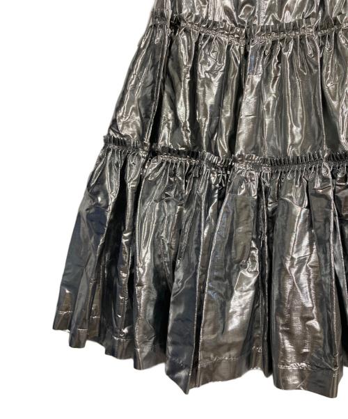 HERPRAHA（ハープラハ）HERPRAHA (ハープラハ) gathered skirt シルバー サイズ:Fの古着・服飾アイテム