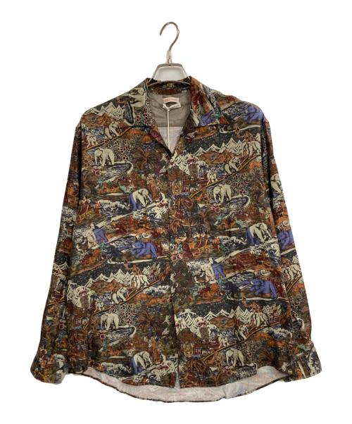 NICENESS（ナイスネス）NICENESS (ナイスネス) KRISTブッディハワイアンプリントシャツ ブラウン サイズ:Mの古着・服飾アイテム