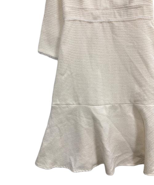 tocco closet（トッコ）tocco closet (トッコ) ２ＷＡＹレース襟付きラインレース×ツイードワンピース アイボリー サイズ:M 未使用品の古着・服飾アイテム