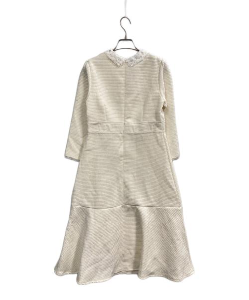 tocco closet（トッコ）tocco closet (トッコ) ２ＷＡＹレース襟付きラインレース×ツイードワンピース アイボリー サイズ:M 未使用品の古着・服飾アイテム
