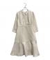 tocco closet（トッコ）の古着「２ＷＡＹレース襟付きラインレース×ツイードワンピース」｜アイボリー