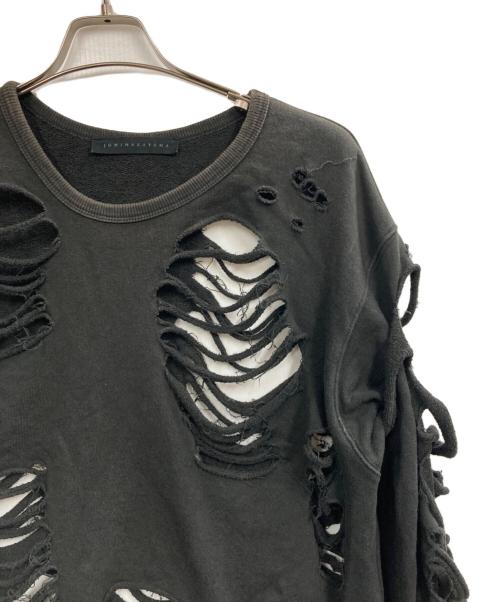 JUN/NAKAYAMA（ジュン ナカヤマ）JUN/NAKAYAMA (ジュン ナカヤマ) DISTRESSED CREWNECK ブラック サイズ:S/Mの古着・服飾アイテム