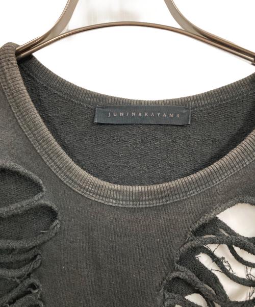 JUN/NAKAYAMA（ジュン ナカヤマ）JUN/NAKAYAMA (ジュン ナカヤマ) DISTRESSED CREWNECK ブラック サイズ:S/Mの古着・服飾アイテム