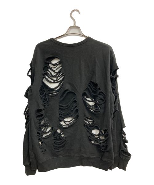 JUN/NAKAYAMA（ジュン ナカヤマ）JUN/NAKAYAMA (ジュン ナカヤマ) DISTRESSED CREWNECK ブラック サイズ:S/Mの古着・服飾アイテム