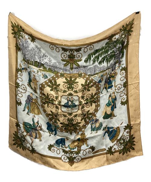 HERMES（エルメス）HERMES (エルメス) 冬の愉しみ ベージュ×ブルーの古着・服飾アイテム