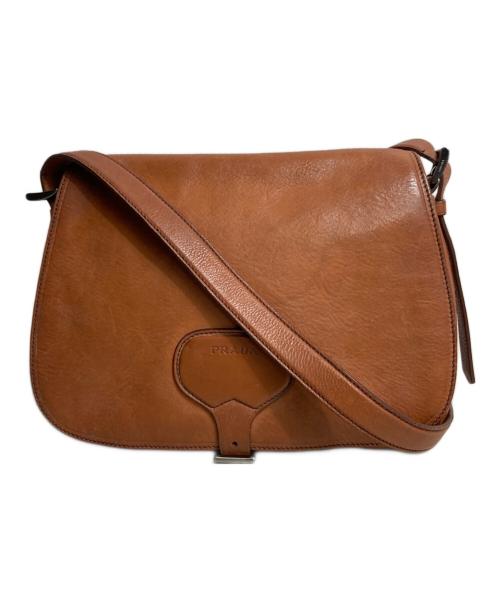 PRADA（プラダ）PRADA (プラダ) Lether Crossbody Bag ブラウンの古着・服飾アイテム