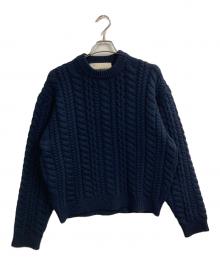 NKNIT（ンニット）の古着「big cable KNIT」｜ネイビー