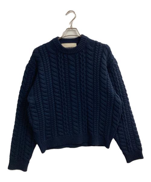 NKNIT（ンニット）NKNIT (ンニット) big cable KNIT ネイビーの古着・服飾アイテム