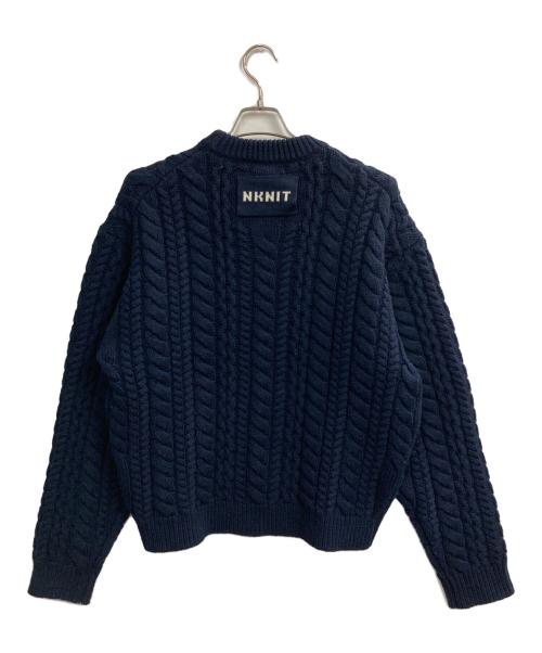NKNIT（ンニット）NKNIT (ンニット) big cable KNIT ネイビーの古着・服飾アイテム